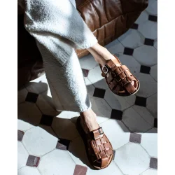 VIBAe - Amalfi Leather sandal - cognac brown