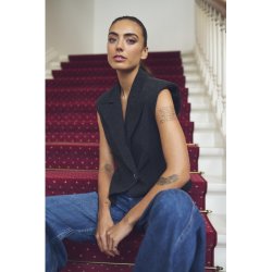 Gossia - Liana Waistcoat - Black Melange