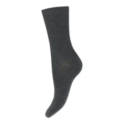 MP - Fine Wool Rib Strmper - Dark Grey Melange