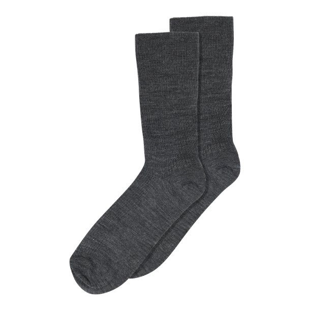 MP - Fine Wool Rib Strmper - Dark Grey Melange