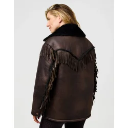 Wrangler - Relaxed Fringe Wrange Jakke - Brown Leather