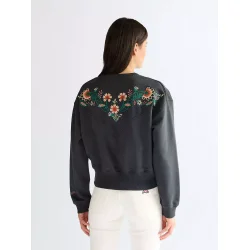 Wrangler - Embroidered sweat - Faded Black