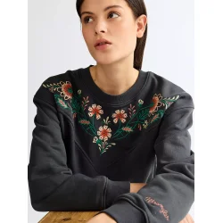 Wrangler - Embroidered sweat - Faded Black