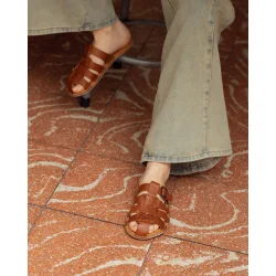 VIBAe - Amalfi Leather sandal - cognac brown