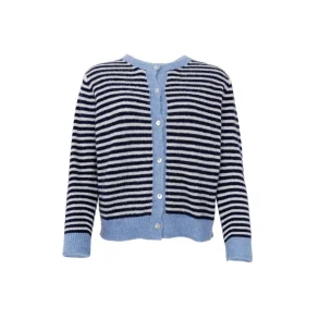 Black Colour - Dell stribet cardigan - Navy