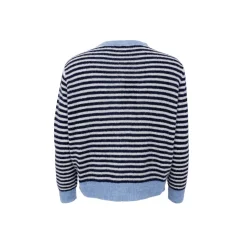 Black Colour - Dell stribet cardigan - Navy