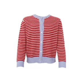 Black Colour - Dell stribet cardigan - Red