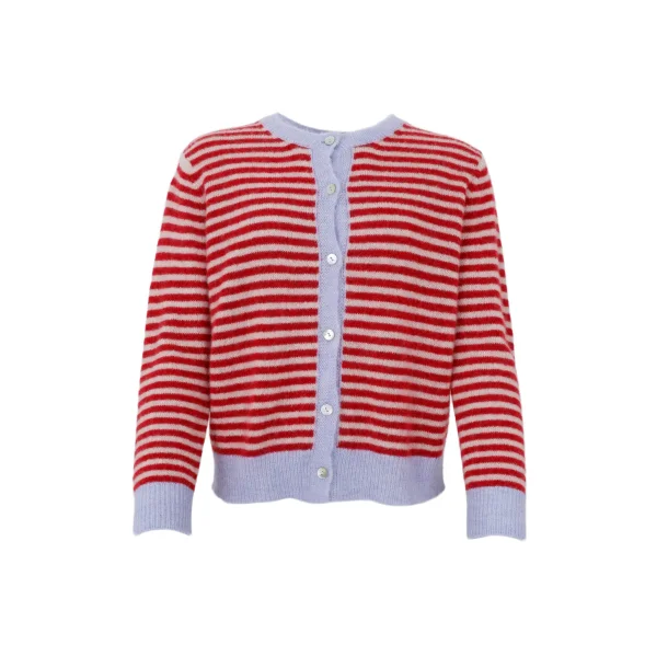 Black Colour - Dell stribet cardigan - Red
