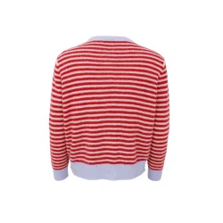 Black Colour - Dell stribet cardigan - Red