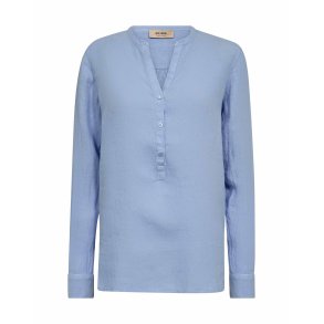 Mos Mosh - Danna Linen bluse - Brunnera Blue