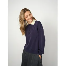Mos Mosh - Vada Polo Sweatshirt - Maritime Blue