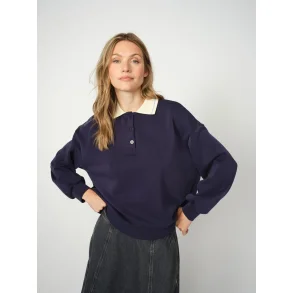 Mos Mosh - Vada Polo Sweatshirt - Maritime Blue