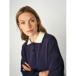 Mos Mosh - Vada Polo Sweatshirt - Maritime Blue