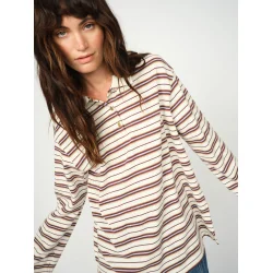 Mos Mosh - Rossett LS Stripe Polo Tee - Brunnera Blue