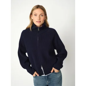 Mos Mosh - Amity Zip Strik Cardigan - Maritime Blue