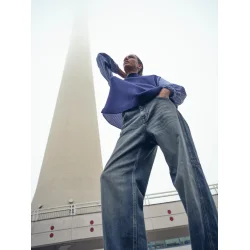 Mos Mosh - Juella LS Stripes Combi Strik - Maritime Blue