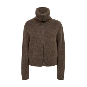 Mos Mosh - Hulda Knit Zip Cardigan -  Bracken