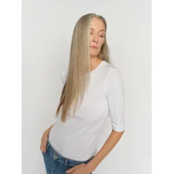 Mos Mosh - Mali O-neck 3/4 Sleeve Tee - White