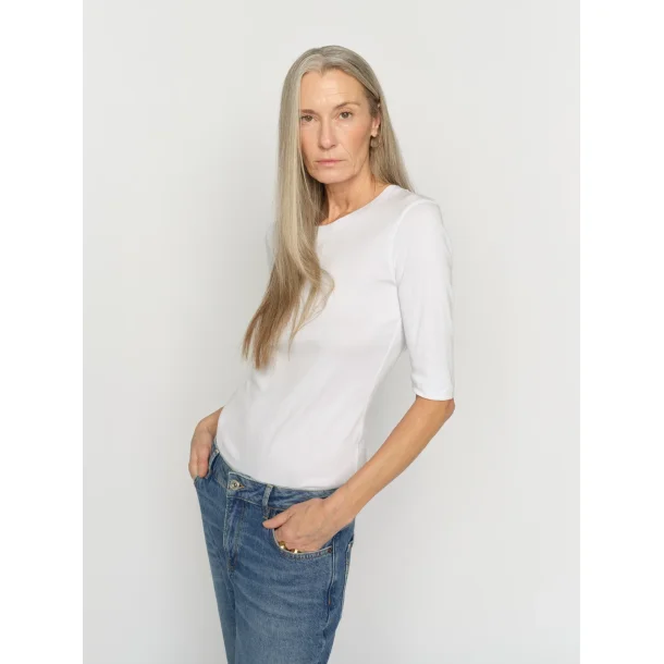 Mos Mosh - Mali O-neck 3/4 Sleeve Tee - White