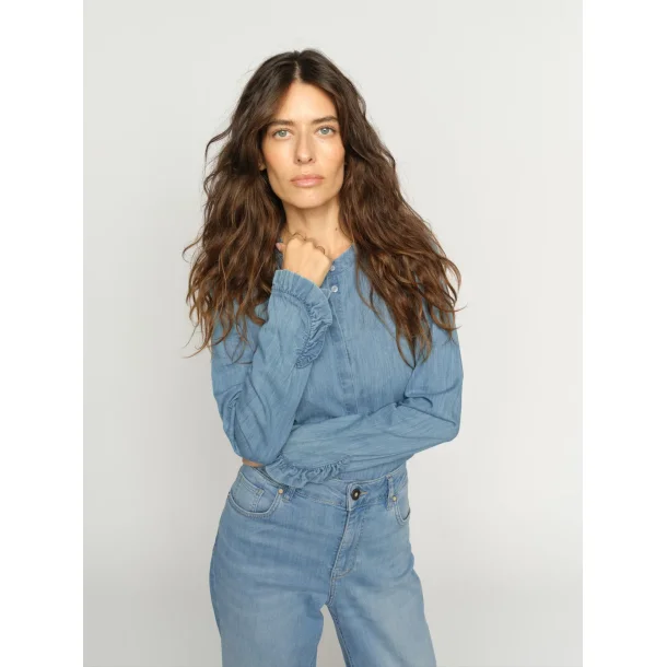 Mos Mosh - Mattie Denim Skjorte - Mid Blue