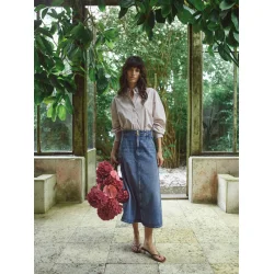 Mos Mosh - Leala Denim Nederdel - Mid Blue