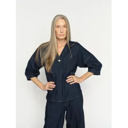 Mos Mosh - Bari Crispy Skjorte - Dark Blue