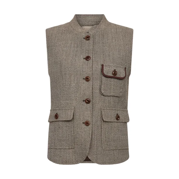 Mos Mosh - Abigail Utah Vest - Dark Camel