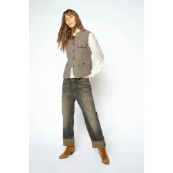 Mos Mosh - Abigail Utah Vest - Dark Camel