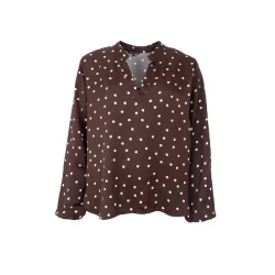 Black Colour - Valery LS Blouse - Coffee