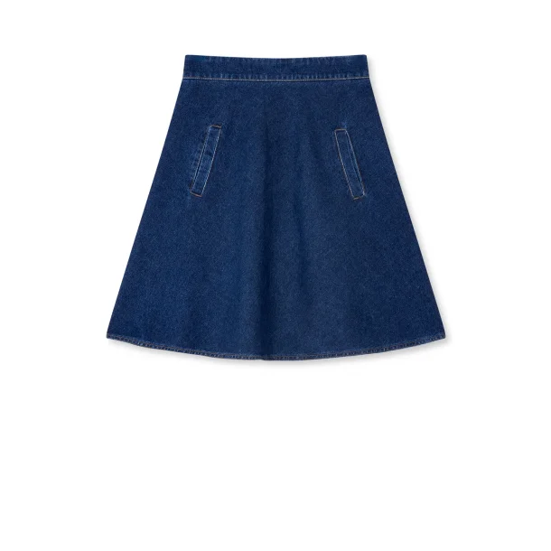 Mads N�rgaard - Luke Denim Stelly Nederdel - Mid Blue Denim