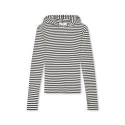 Mads N�rgaard - 2x2 Cotton Stripe Tutti Hood - Black/Vanilla Ice