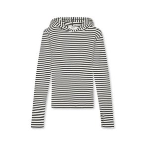 Mads N�rgaard - 2x2 Cotton Stripe Tutti Hood - Black/Vanilla Ice