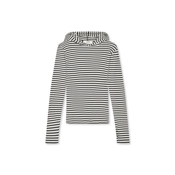 Mads N�rgaard - 2x2 Cotton Stripe Tutti Hood - Black/Vanilla Ice