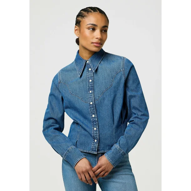 Wrangler - Femme Peplum Skjorte - Light Hand