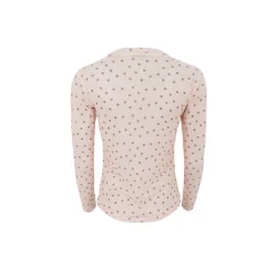 Black Colour - Annie Mesh Blouse - Powder Dot