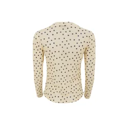 Black Colour - Annie Mesh Blouse - Yellow Dot