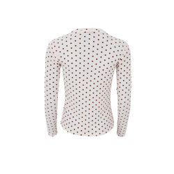 Black Colour - Jennie Dotted Mesh Blouse - Creme