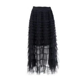 Black Colour - Angelina Mesh Nederdel - Black