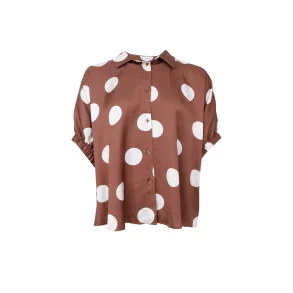 Black Colour - Mabel skjorte - Mocca dot - Onesize