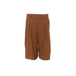 Black Colour - Davina Pleated Shorts -Hazelnut Brown