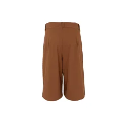 Black Colour - Davina Pleated Shorts -Hazelnut Brown