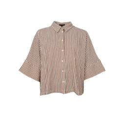 Black Colour - Starry loose strass skjorte - Tobacco