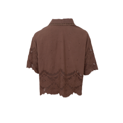 Black Colour - Agneta Lace Blouse - Espresso