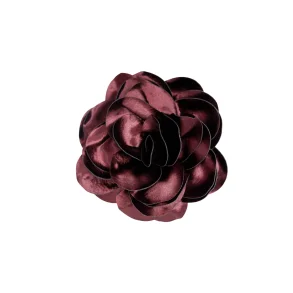 Black Colour - Sage Big Flower 2-in 1 - Brooch - Mocca Wine - Onesize