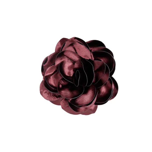 Black Colour - Sage Big Flower 2-in 1 - Brooch - Mocca Wine - Onesize