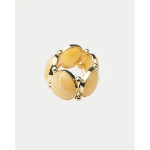 Bow 19 - Vala Elastic Bracelet - Gold W Cream