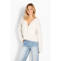 H�st - Pernille Short Cardigan - White Alyssum