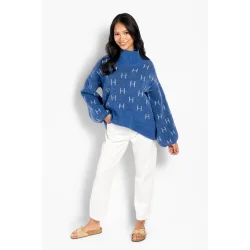 H�st - Fam Short Sweater - Blue Yonder