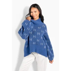 H�st - Fam Short Sweater - Blue Yonder
