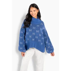 H�st - Fam Short Sweater - Blue Yonder